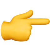 Hand zeigt nach rechts